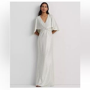 Elegant Silver Evening Gown